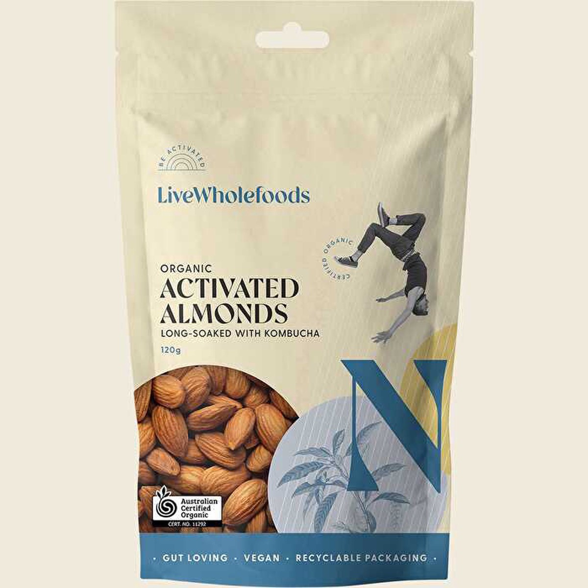Live Wholefoods Organic Activated Almonds 120g